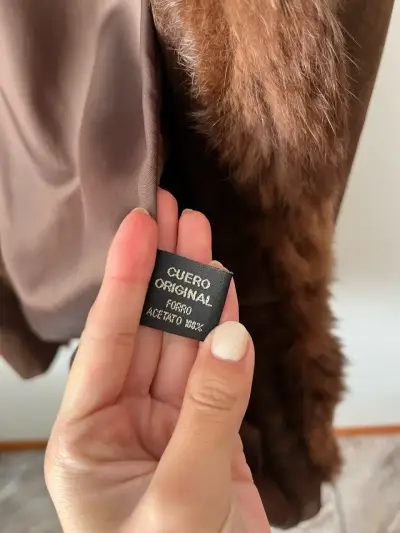 Abrigo de cuero con cuello de pelo Basement - miniatura 2