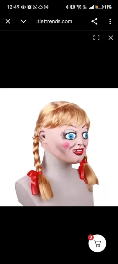 Máscara Látex Anabelle 3D Cosplay Hallowen - miniatura 3