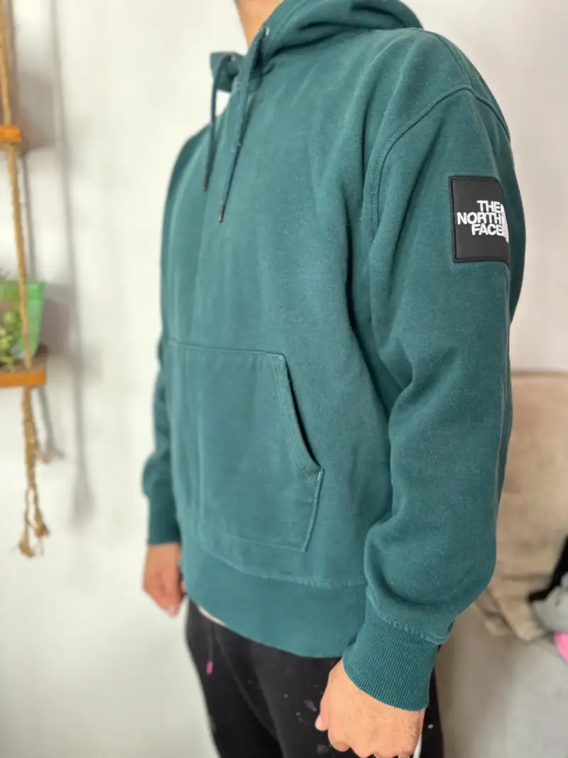 Polerón verde The North Face con capucha Talla M - 1