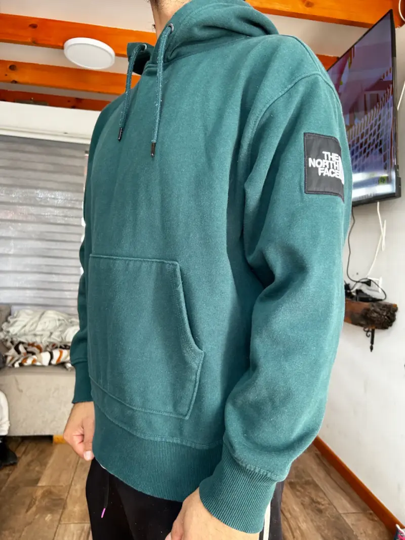 Polerón verde The North Face con capucha Talla M - 2