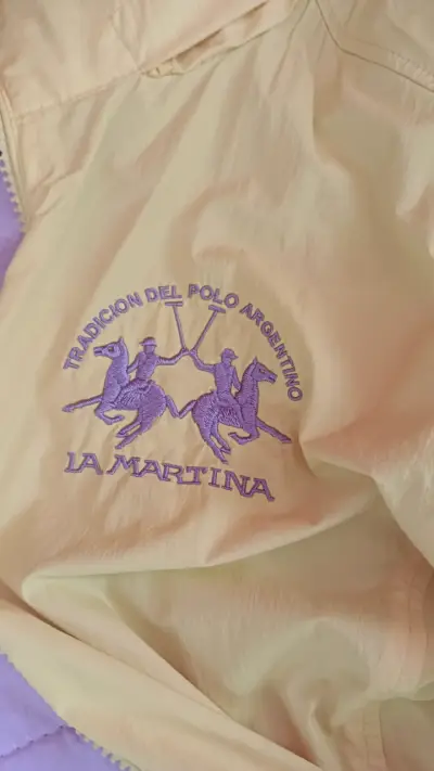 Chaqueta La Martina beige bordada - miniatura 1