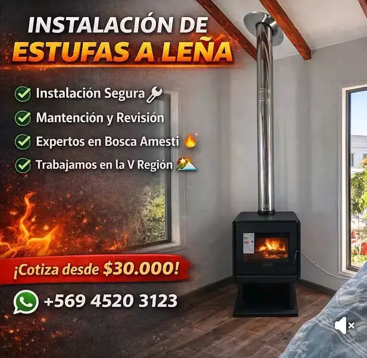 Instalación de estufas a leña segura