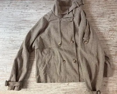 Abrigo de lana a cuadros para mujer - miniatura 3