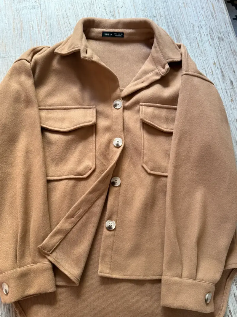 Chaqueta oversize marrón Shein s da para M - 2