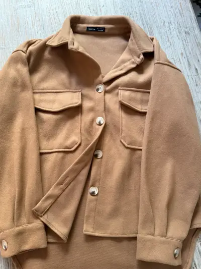 Chaqueta oversize marrón Shein s da para M - miniatura 2