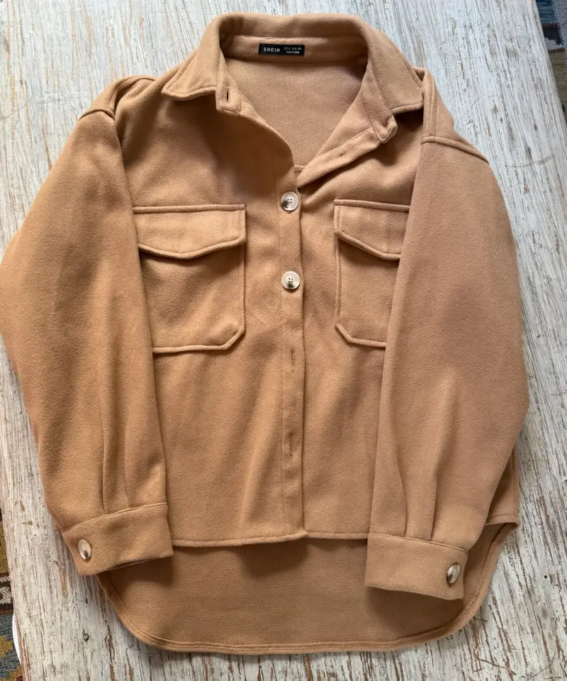 Chaqueta oversize marrón Shein s da para M - 4