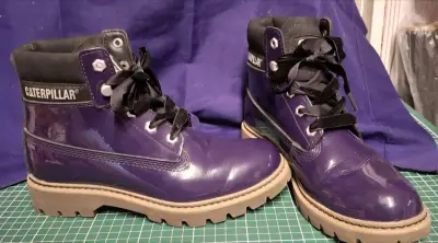 Botas CAT moradas de cuero para mujer - miniatura 2