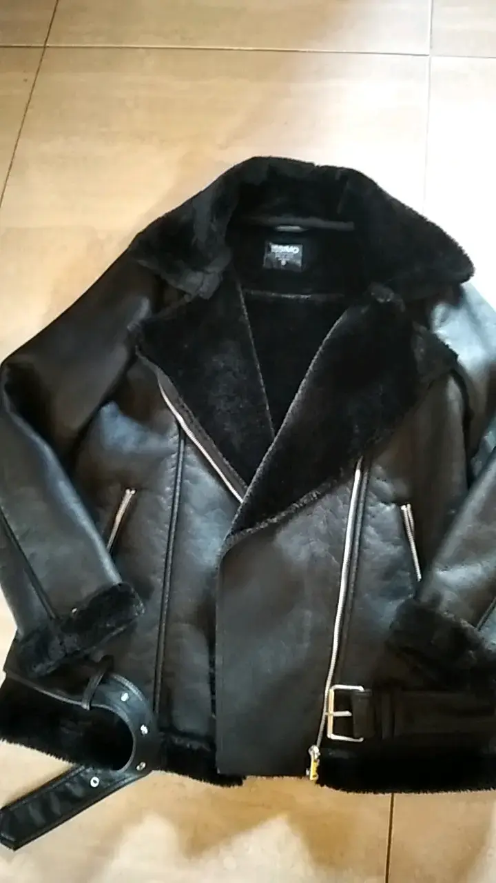 Chaqueta de cuero negro con forro de piel Issimo - 2