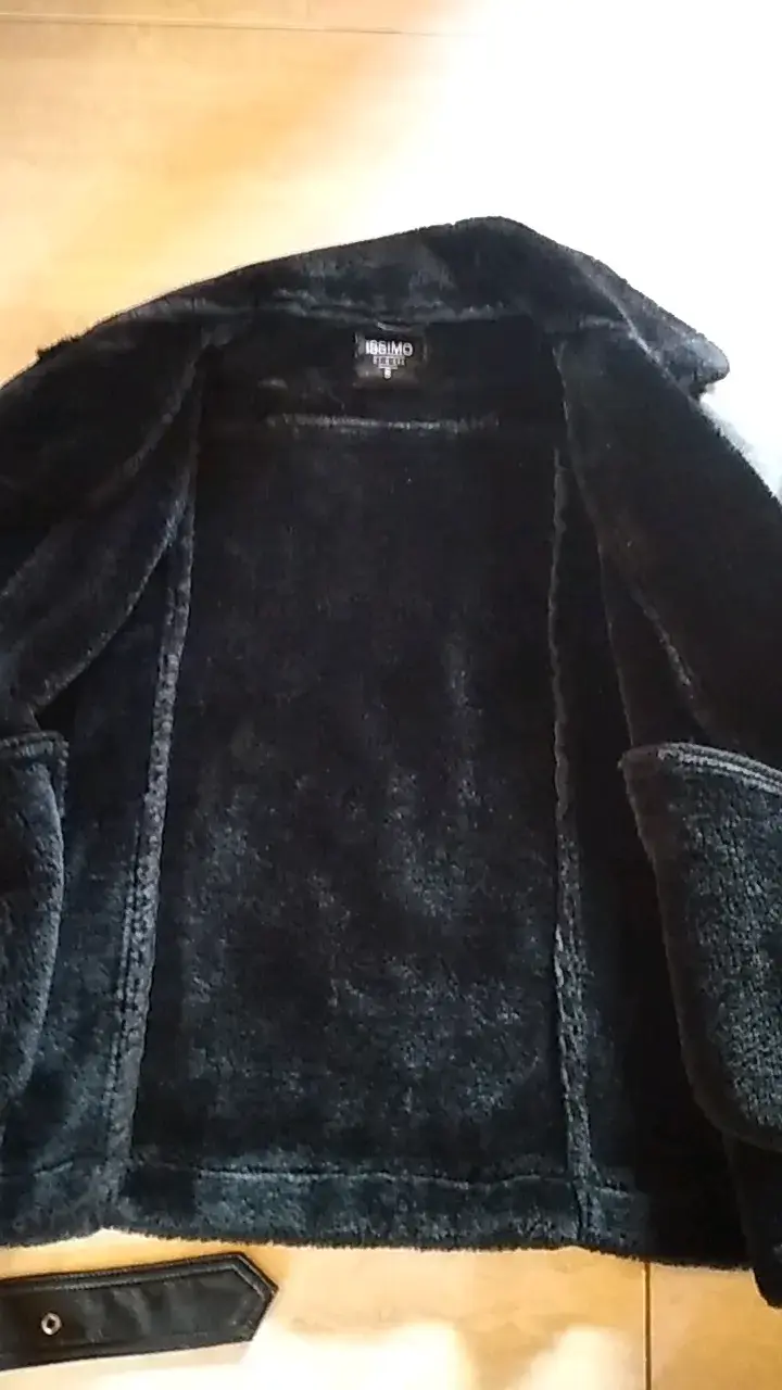 Chaqueta de cuero negro con forro de piel Issimo - 3