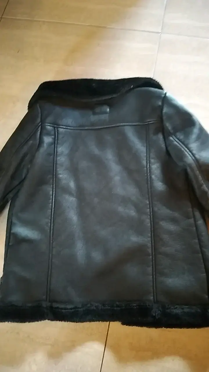 Chaqueta de cuero negro con forro de piel Issimo - 5