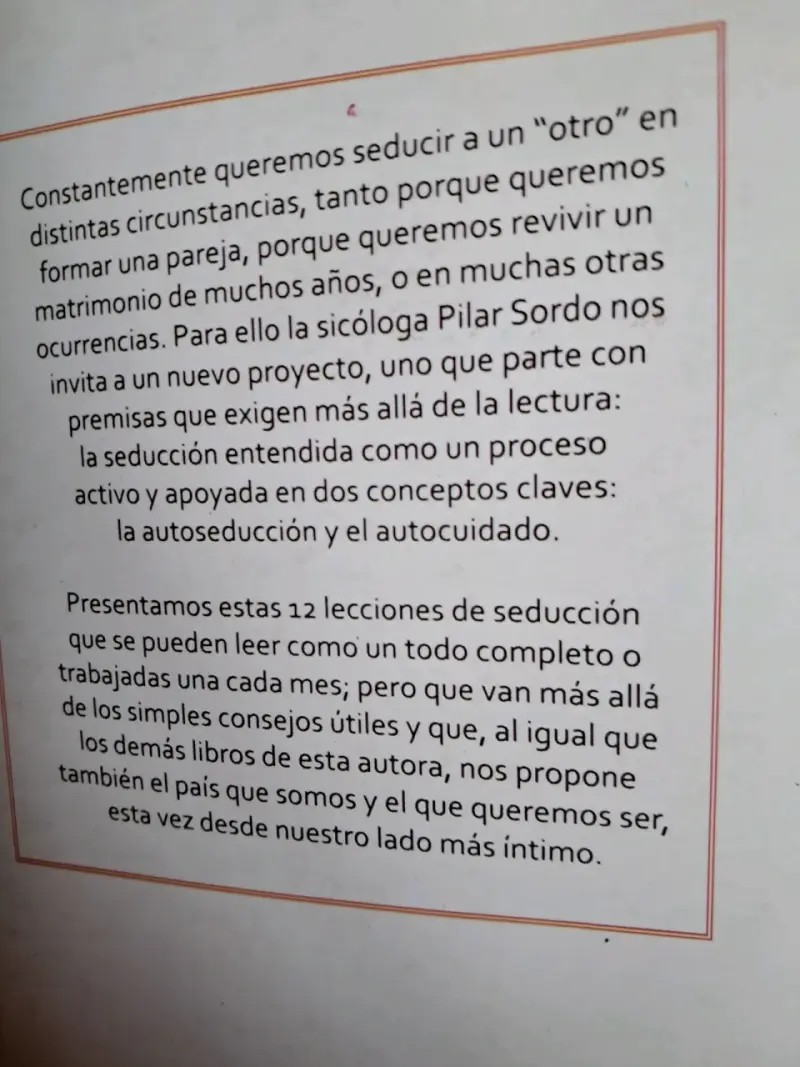 Libro 'Lecciones de Seducción' de Pilar Sordo - 2
