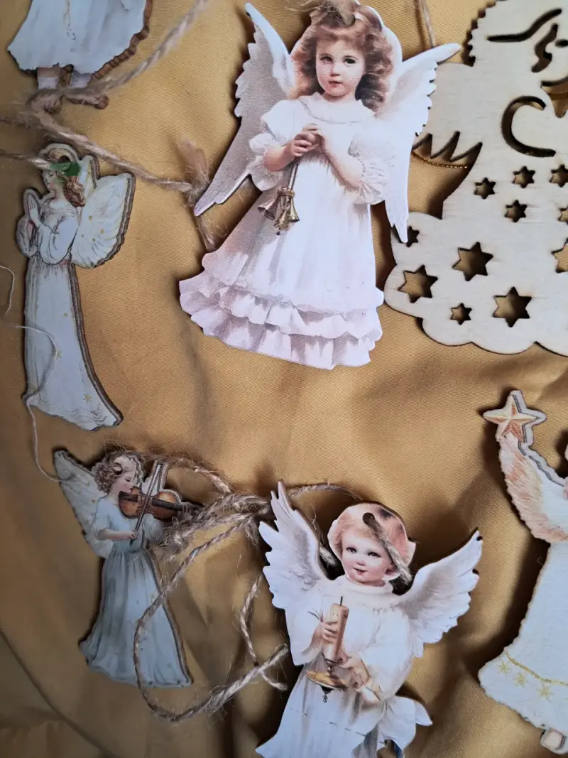 Adornos navideños de ángeles vintage - 2