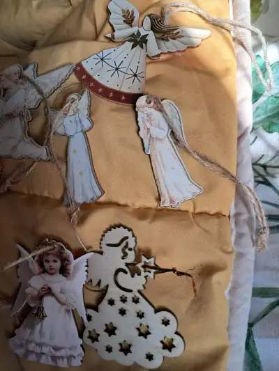Adornos navideños de ángeles vintage - miniatura 3