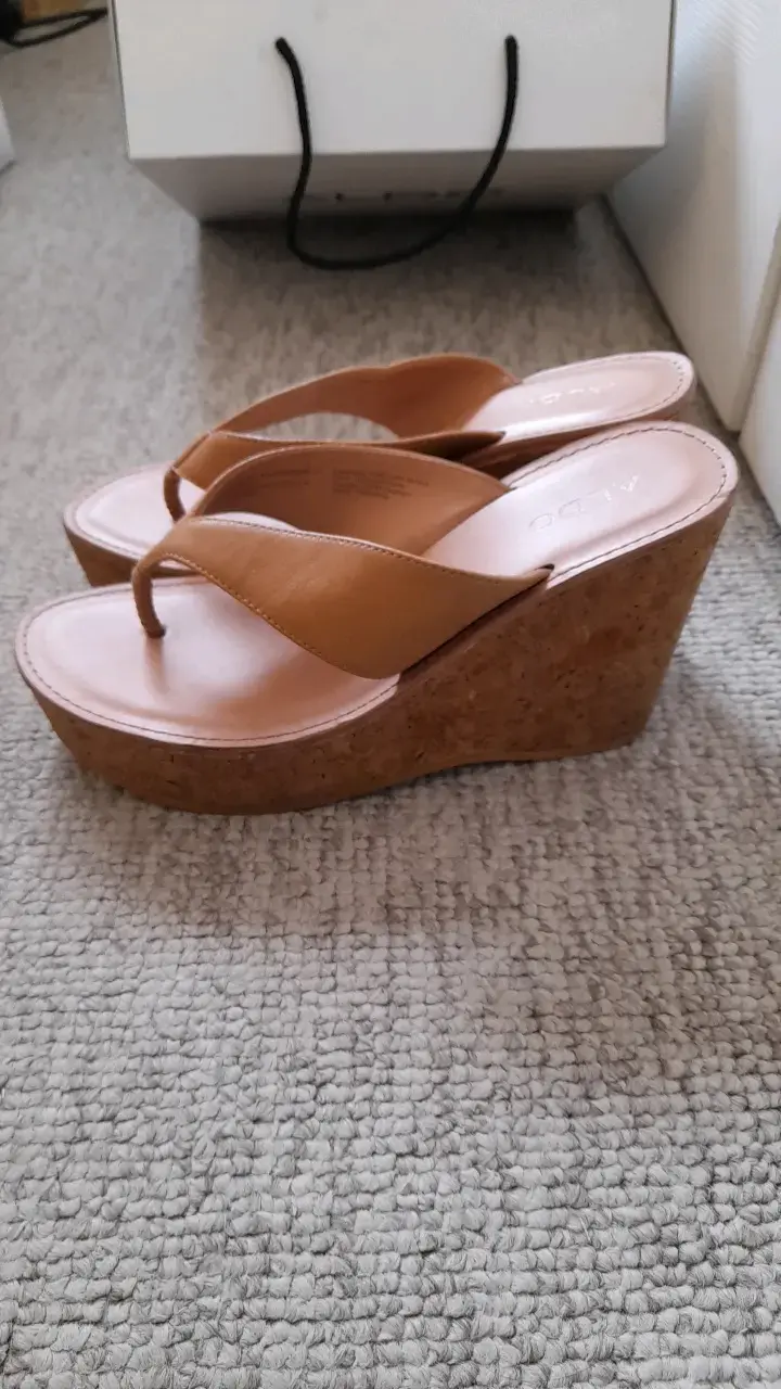 Sandalias plataforma corcho Aldo color beige - 5