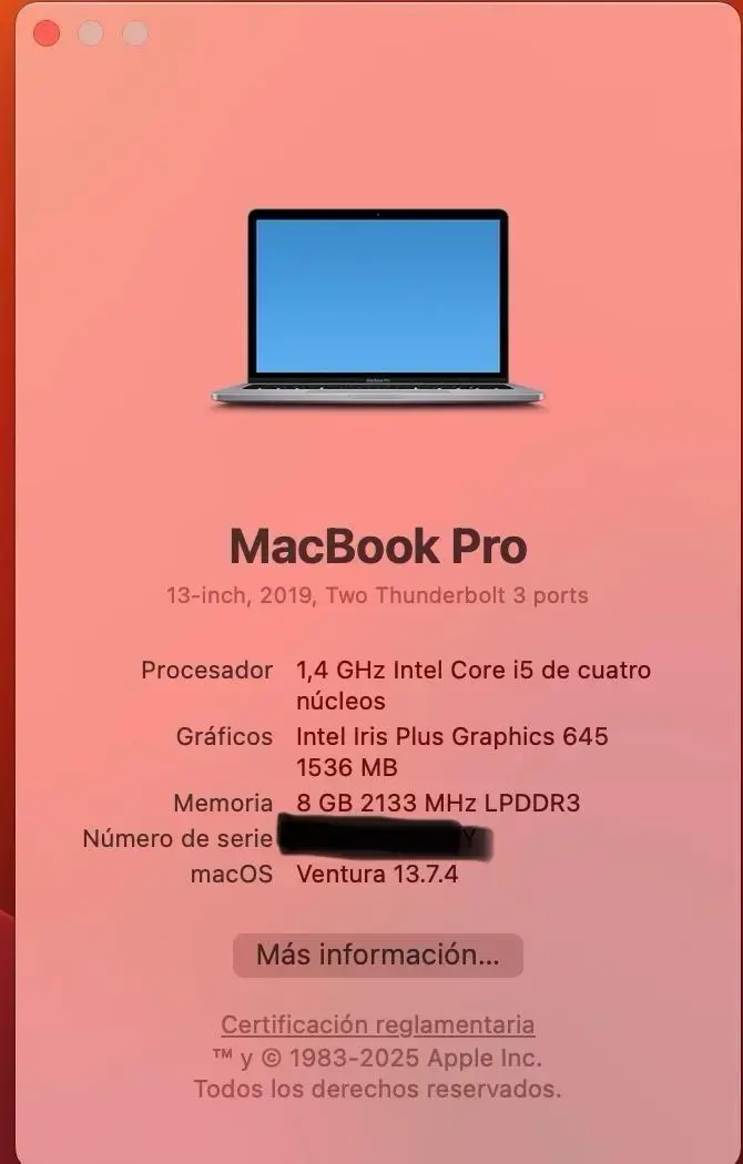 MacBook Pro 13-inch 2019, Intel Core i5 - 6