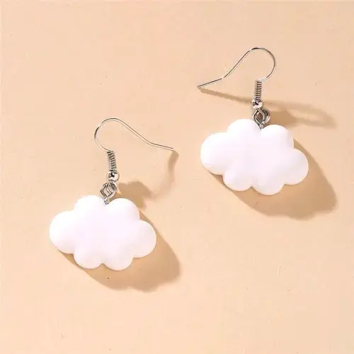 Aros colgantes de nube blancos - 1