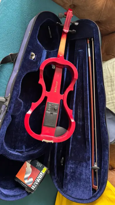 Violín eléctrico Ellinger con amplificador y arco - miniatura 3