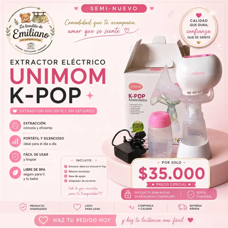 Extractor Eléctrico Unimom K-Pop Semi-Nuevo - 1