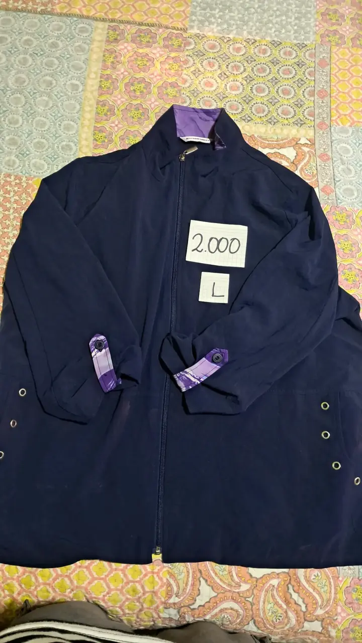 Chaqueta azul con detalles morados talla L - 1