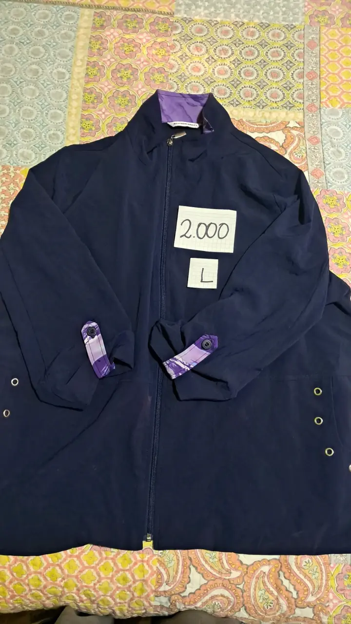 Chaqueta azul con detalles morados talla L - 2