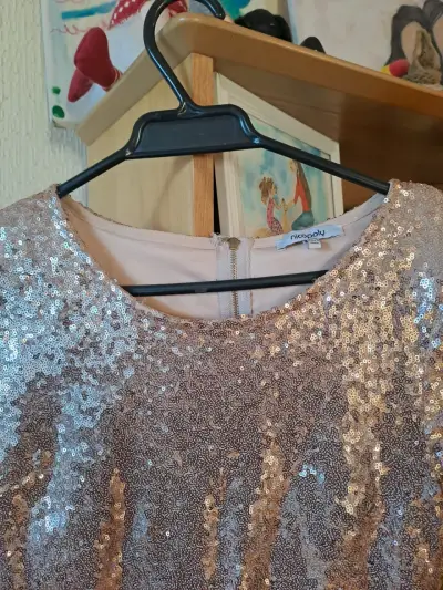 Polera de lentejuelas doradas Nicopoly - miniatura 1