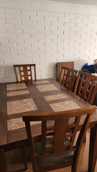 Juego de comedor de madera con sillas - miniatura 2