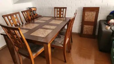 Juego de comedor de madera con sillas - miniatura 3