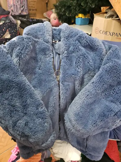 Chaqueta de peluche estampado leopardo para niña - miniatura 2