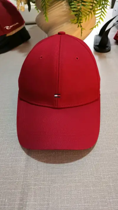 Gorra roja de algodón con logo Tommy Hilfiger - miniatura 1