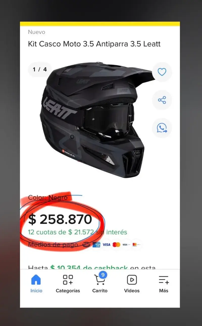Casco de moto Leatt con gafas nuevo - 5