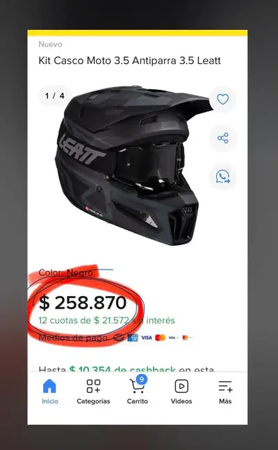 Casco de moto Leatt con gafas nuevo - miniatura 5