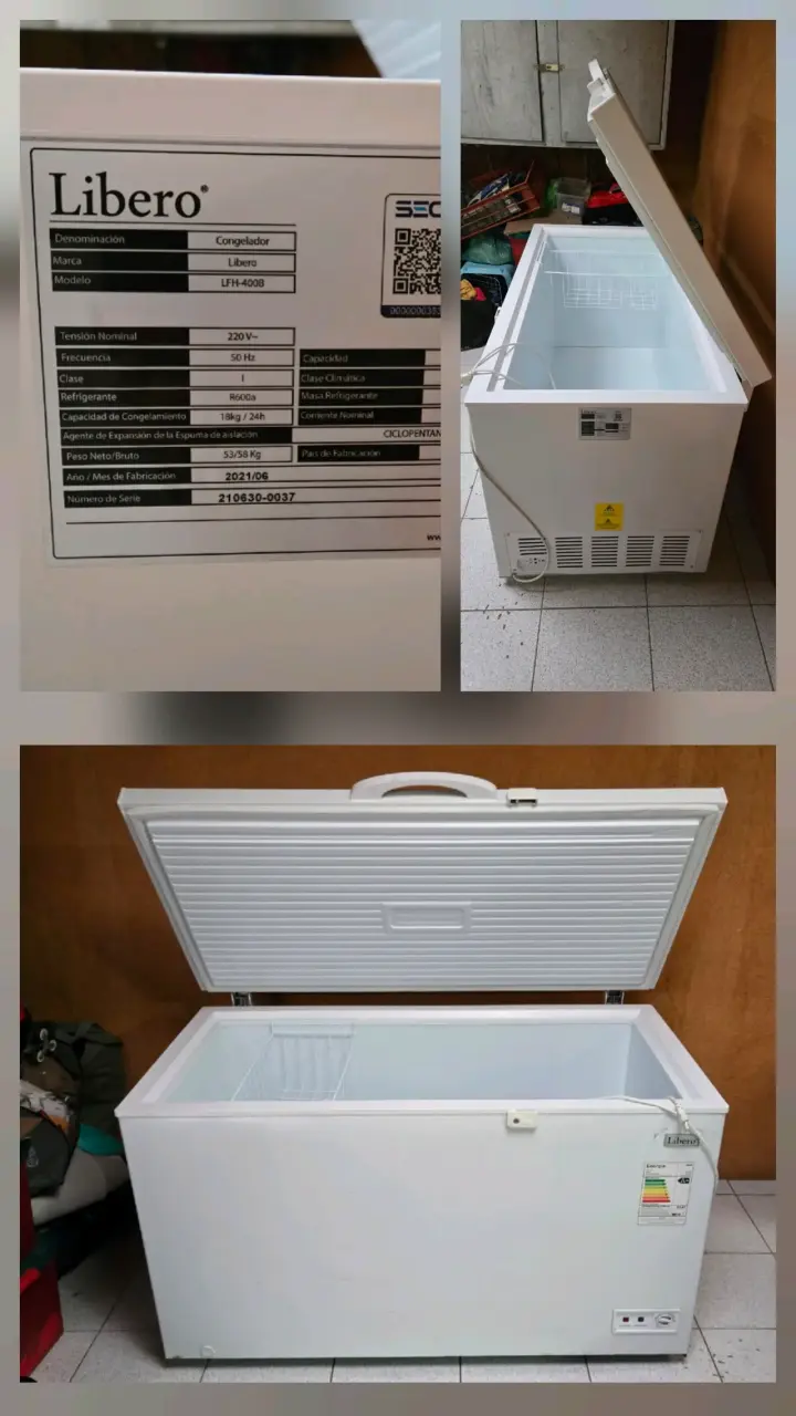 Congelador Libero LFH-400B en buen estado