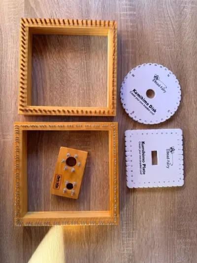 Kit de telar cuadrado y discos Kumihimo + regalo - miniatura 1