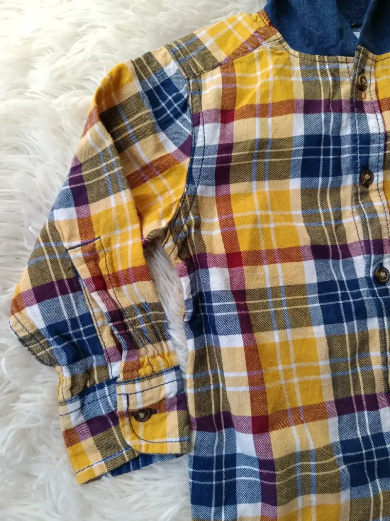 Camisa a cuadros con capucha para niño - 2