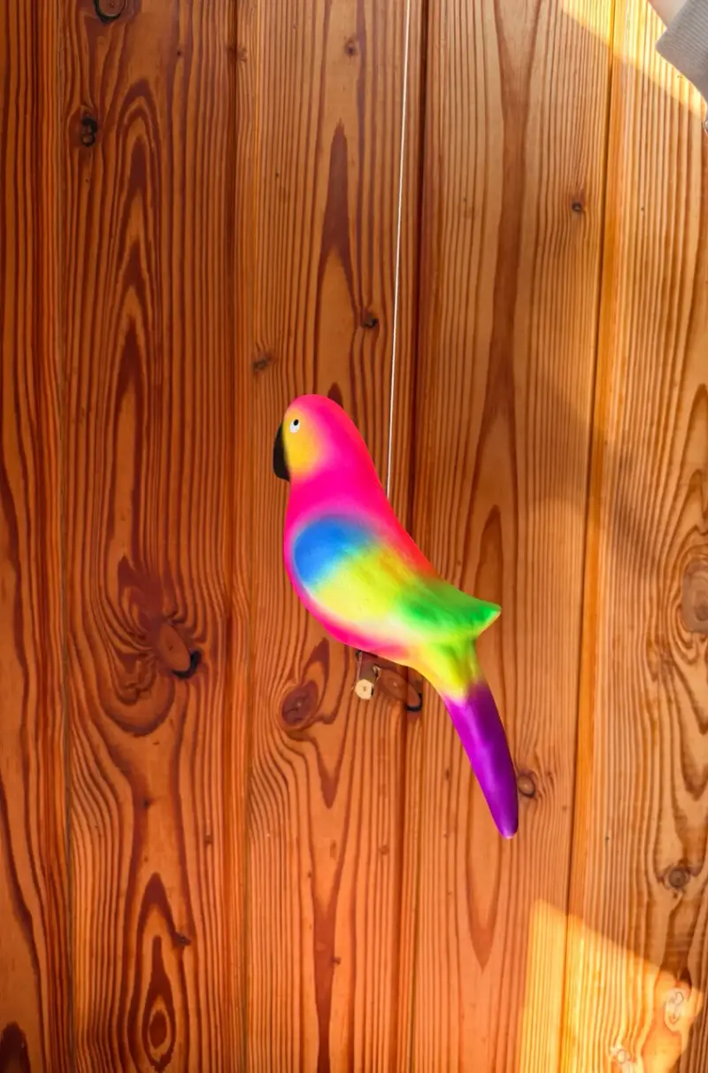 Perico decorativo colgante multicolor de cerámica - 2