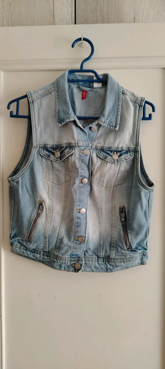 Chaqueta de mezclilla sin mangas para mujer - 1