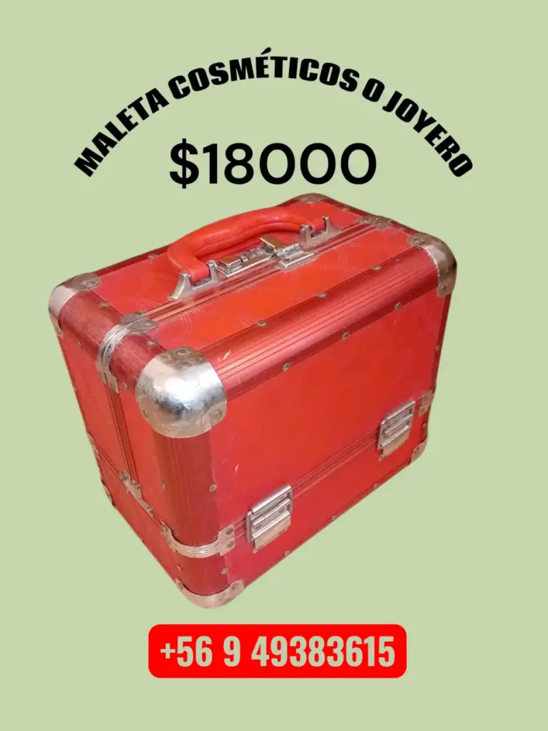 Maleta organizadora de cosméticos roja