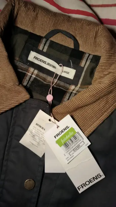 Chaqueta de invierno verde con cuello de pana - miniatura 3