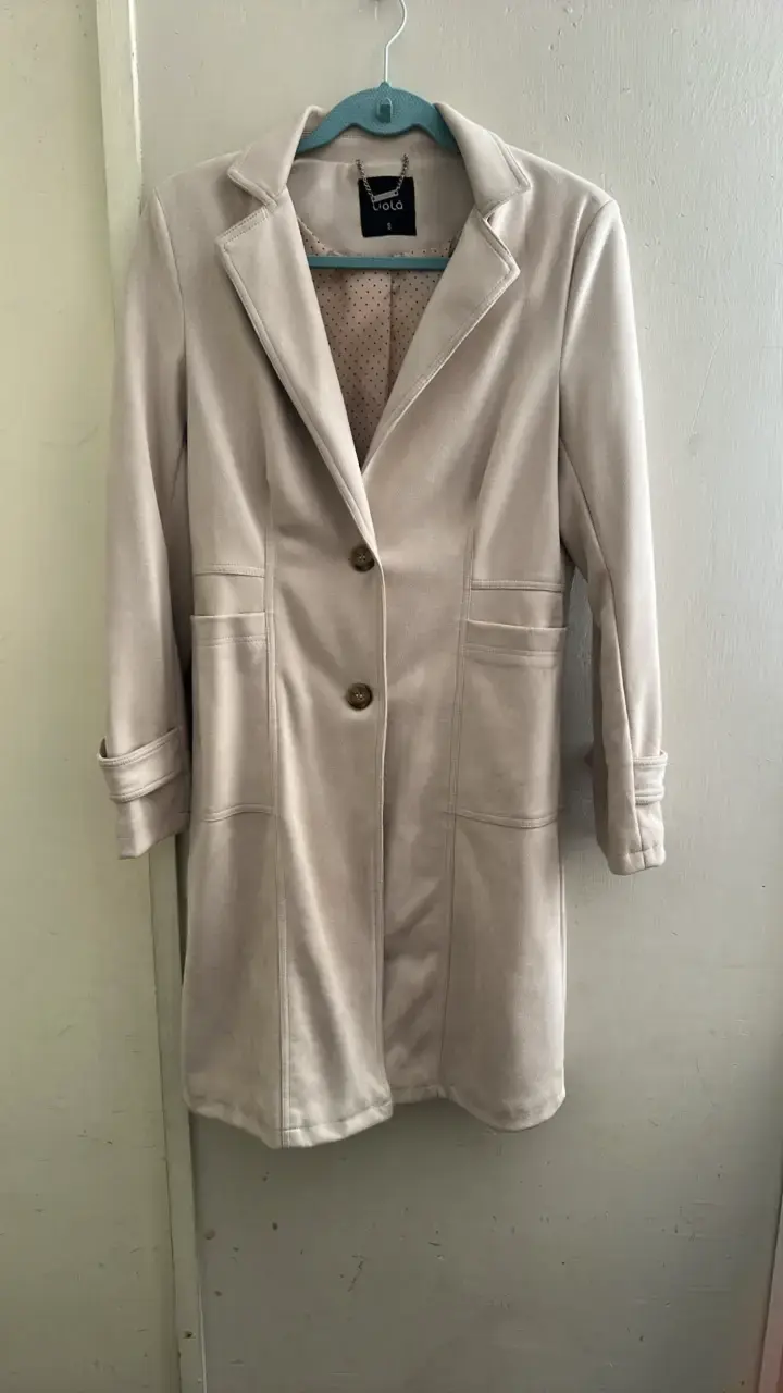 Abrigo beige elegante para mujer Lola - 1