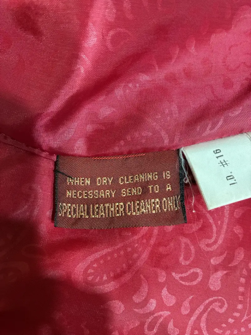 Abrigo largo de cuero genuino rojo vintage talla S - 3