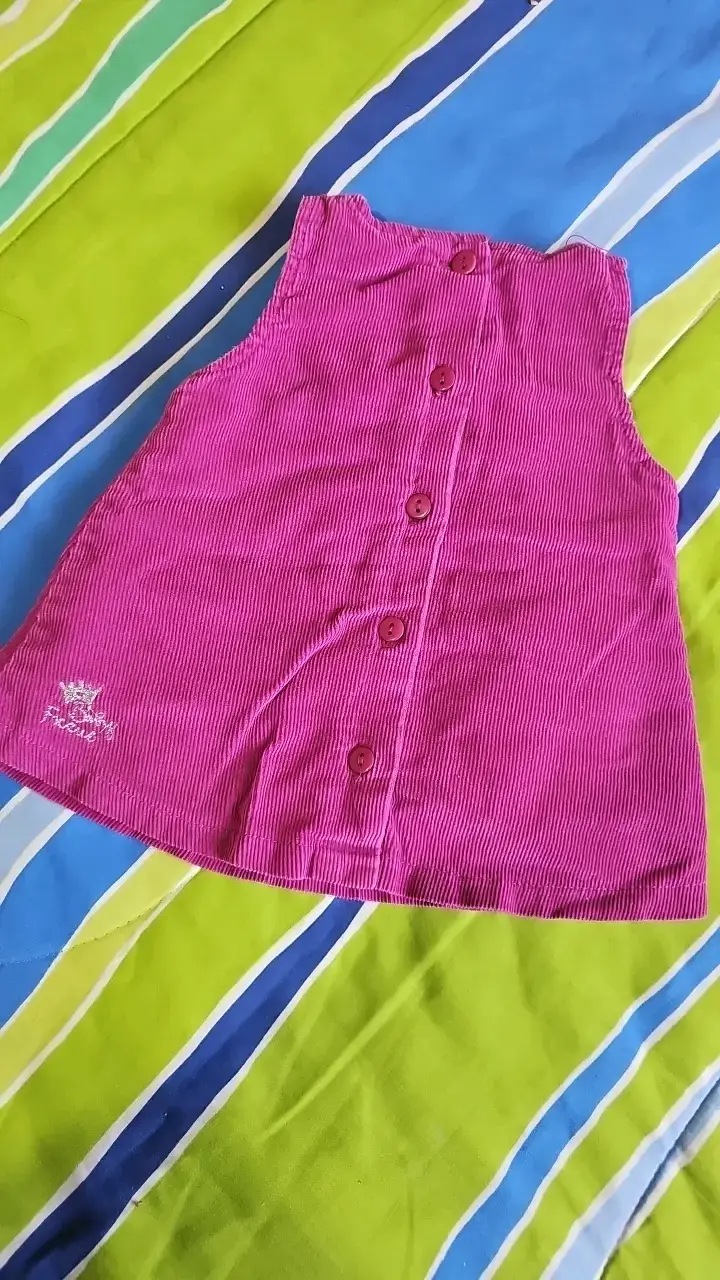 Vestido de bebé rosado con bolsillos - 3