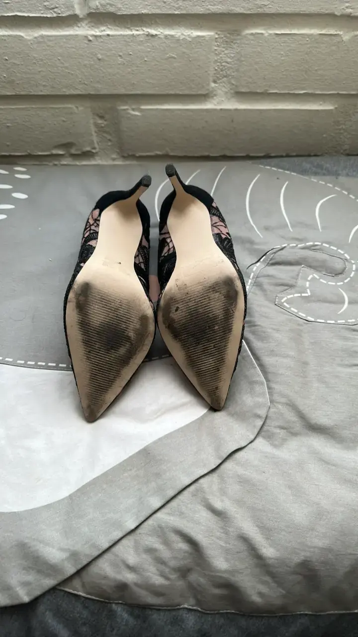 Tacones de encaje negro elegante 37 - 3