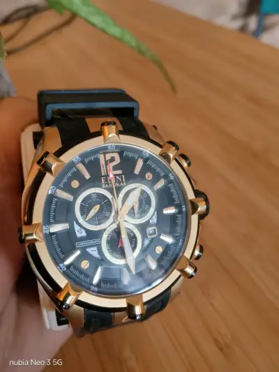 Reloj cronógrafo Elini Barokas dorado - miniatura 1