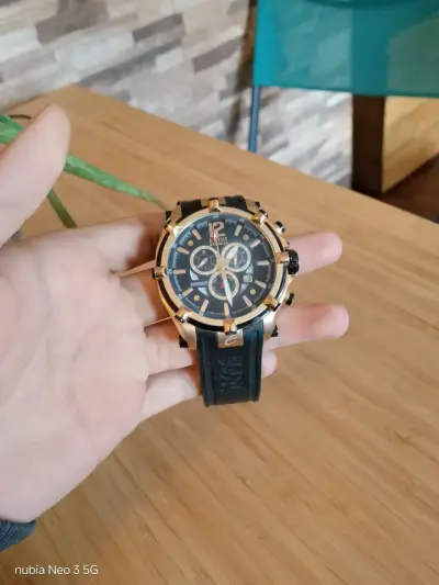 Reloj cronógrafo Elini Barokas dorado - miniatura 2