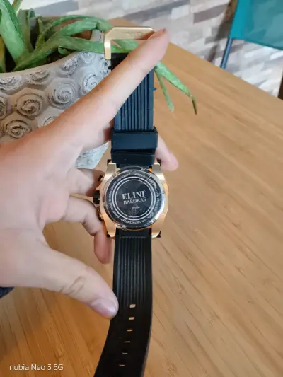 Reloj cronógrafo Elini Barokas dorado - miniatura 5