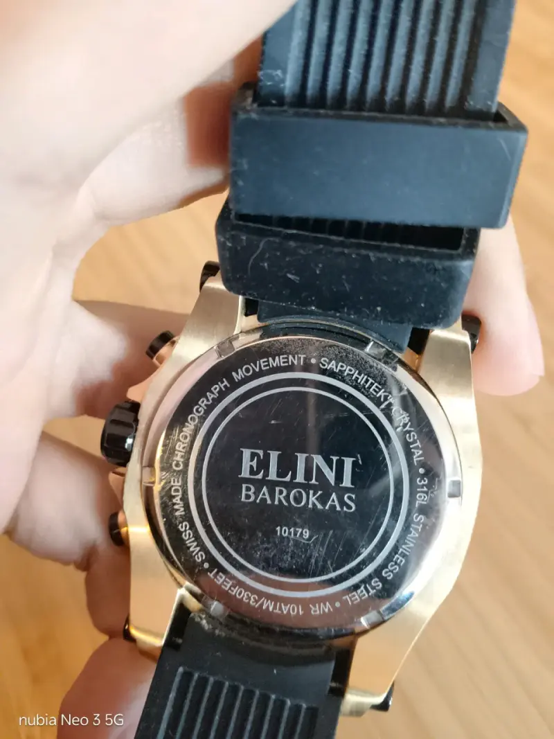 Reloj cronógrafo Elini Barokas dorado - 6