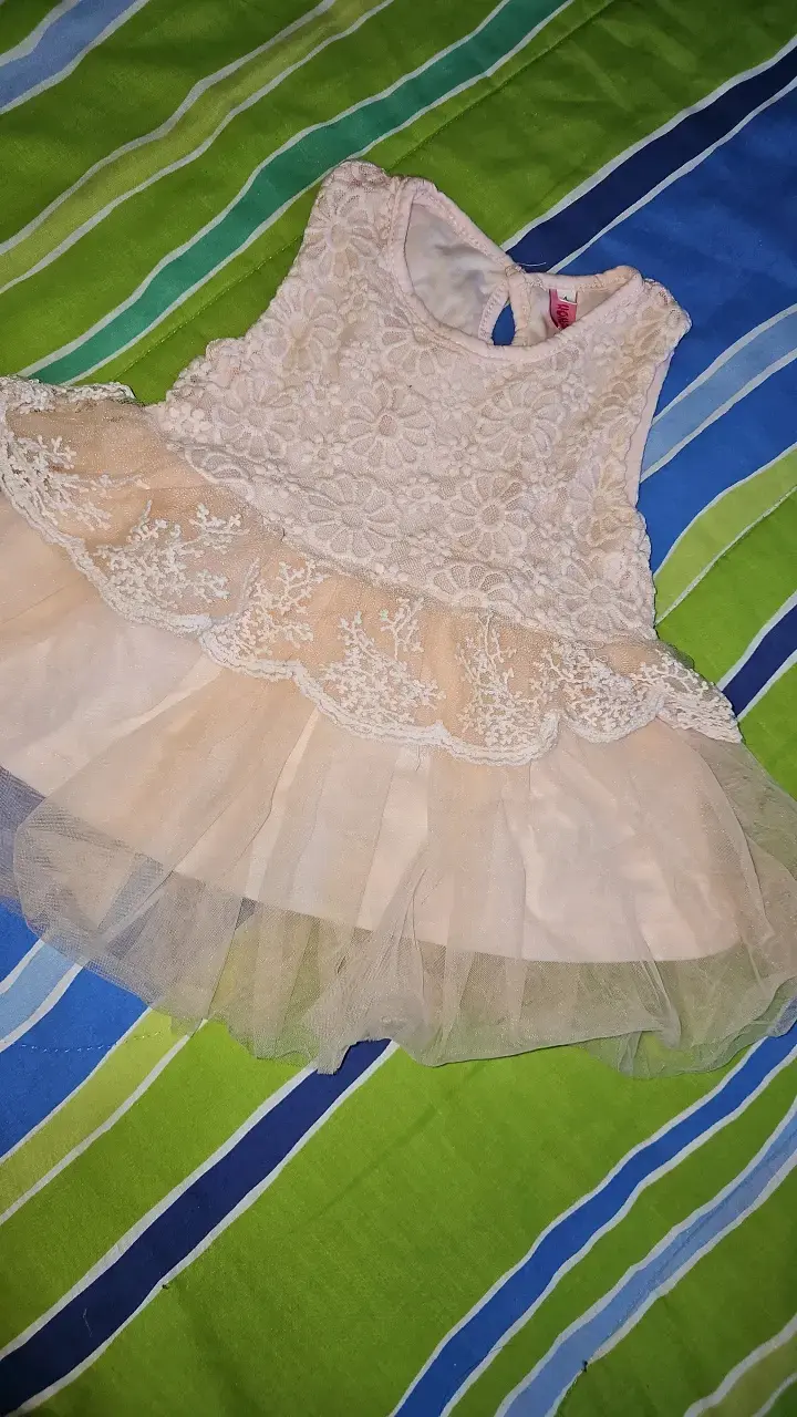 Vestido de encaje para niña color palo rosa - 1
