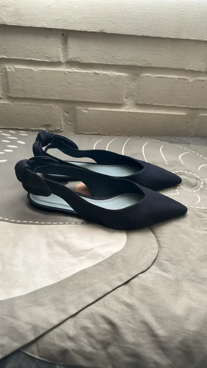 Zapatos de tacón bajo azul marino elegantes - 2