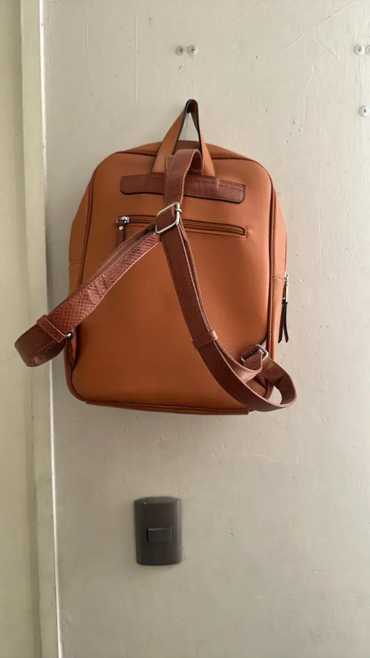 Mochila de cuero marrón Secret - 2
