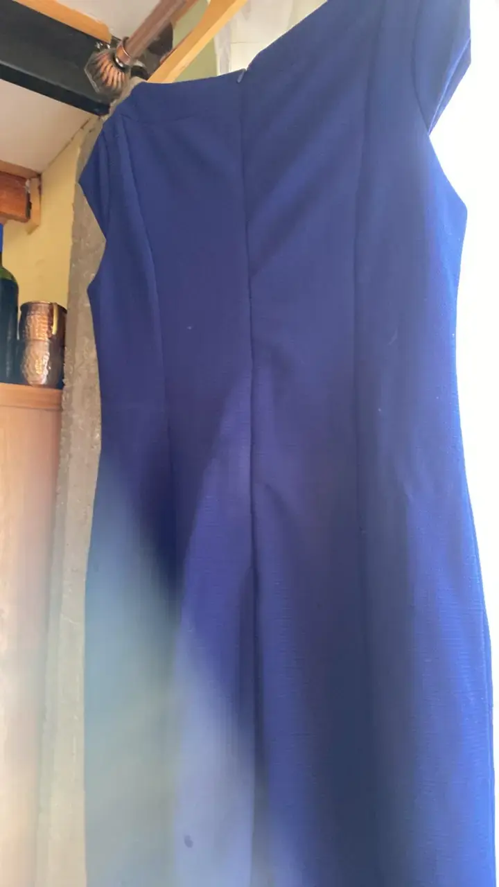 Vestido azul elegante sin mangas - 4